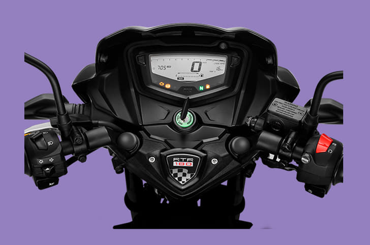 All-digital instrumentation on the 2022 TVS Apache RTR 160 and 180 which offers Bluetooth connectivity.